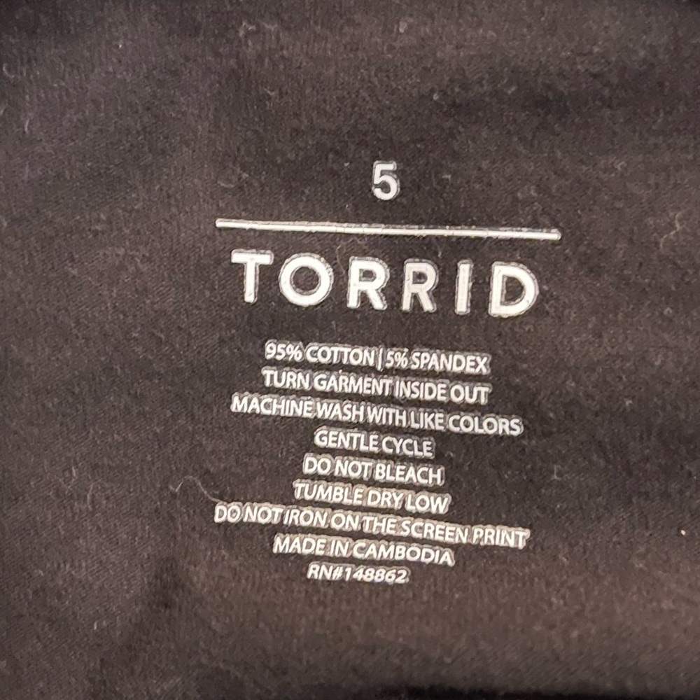 Torrid 5X Biker Shorts Gold Palm Tree Stretchy Cotton Spandex High Waist Plus - Picture 3 of 4